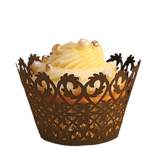 Paper Orchid Filigree Cupcake Wrapper Chocolate, Set of 12