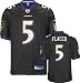 Joe Flacco Jersey: Reebok Authentic Black #5 Baltimore Ravens Jersey