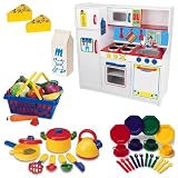 Kidkraft Deluxe Let's Cook Kitchen Plus Learning Resources Pretend and Play Food Accesory Bundle