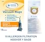 18 Hoover WindTunnel Type Y Vacuum Bags - Allergen Filtration with Closure - Compare With Hoover Part # 4010100Y