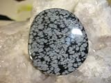 Snowflake Obsidian Flat Worry Stone for Crystal Healing Balance Massage - Reiki Chakras Yoga