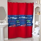 Racing Cars Denim Shower Curtain Size - 72L x 84W in.