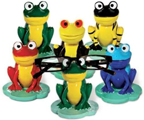 Frog Animal Themed Novelty Eyeglasses Holder for Adults & Children - Blue & Orange