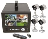 Q-See QSTD5304C4-320 Observation System Includes LCD Monitor with 4-Channel H.264 Network DVR, 4 Color CCD Camera Kits and Pre-installed 320GB HDD