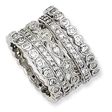 Rhodium-plated Sterling Silver CZ Eternity Five Ring Set