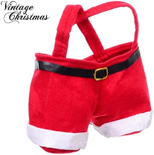 Vintage Christmas Santa Pants Gift Bag