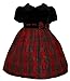 CLEARANCE Red Plaid and Black Velvet Dress Sz 12M to 2T