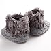 Annnowl Baby Girls Knit Soft Fur Winter Warm Snow Boots Crib Shoes 0-18 Months (6-12 Months, Gray)