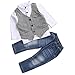Kids Boys Clothing Sets Shirt and Vest Jeans Clothes Suit for 2 to 5 Age Little Boy