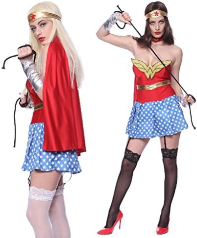 TDmall Ladies Womens Sexy SuperwoMen Superhero Fancy Dress Wonder Party Costume