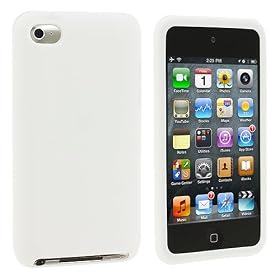 White Silicone Rubber Gel Soft Skin Case Cover New for Apple Ipod Touch iTouch 4th Generation Gen 4g 4 8gb 32gb 64gb - Electromaster(TM) Brand
