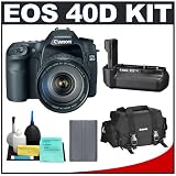 Canon EOS 40D Digital SLR Camera with EF 28-135 IS USM Lens Outfit + Canon BG-E2N Battery Grip + Spare BP-511 Battery + Camera Bag + Cleaning Kit