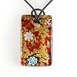 Rectangle Gold Foil Pendant - Camilla Red/Gold Style2