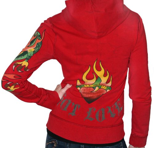$  176 · ED HARDY by Christian Audigier Womens Tattoo Geisha Hoodie Hooded Swea.