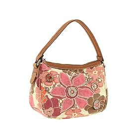 Fossil Kate Floral Top Zip Hobo in Pink