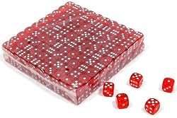 16mm Clear Red Dice - Set of 800