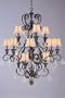Three - tier Handpainted Chandelier, 48"Hx44"W, DARK RUST