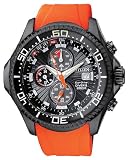 Stainless Steel Aqualand Chronograph Black Dial Orange Rubber Strap