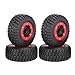 LAFEINA 110mm Tire and Wheel Rim Set for 1/10 Short Course Truck Traxxas Slash Redcat Blackout