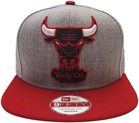 Chicago Bulls New Era Grand Logo Snapback Cap Hat Wool Red