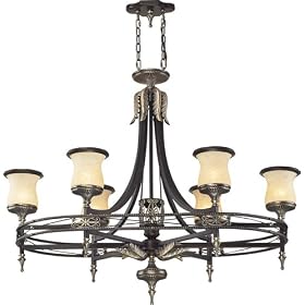 ELK Lighting 2432-6 Georgian Court 6 Light Single Tier Chandelier in Antique Brass with... by ELK Lighting