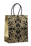 Think Posh Gold/Black Flock Gift Bag - Large
