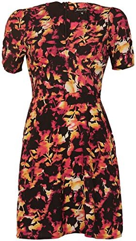 Fallen Star Women's Fiery Print Dress 6 Black