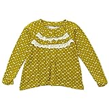 SCHNEE(スネー) 接結生地リボン柄Aライン長袖Tシャツ 80cm/カラシ NO.F-641415