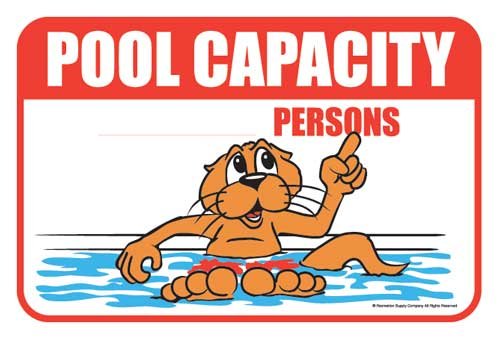 Rex Otter Pool Sign - Pool Capacity