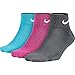 Nike Cotton Cush Quarter 3 Pack Women's Socks Pink/Blue/Grey sx4733-946