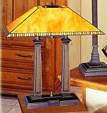 Large Desk Lamp - Hand Crafted - Rich Caramel Tone (Caramel) (19H x 20W x 11D)