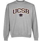 NCAA UC Santa Barbara Gauchos Logo Arch Applique Crew Neck Fleece Sweatshirt - Ash