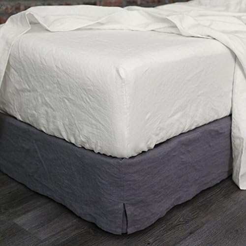 Linenshed - Fitted Sheet Queen Washed Pure Linen Chalk (60Wx80Lx15H)