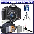 Canon Digital Rebel XSi 12MP Digital SLR Camera w/ EF-S 18-55mm IS Lens + Spare LP-E5 Li-ion Battery + 8GB + Standard Shooters K#1