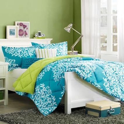 ... Teal Blue Comforter Set: Girls/Tween & Teen Bedding Twin & Queen ...