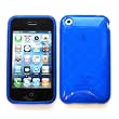 Apple iPhone 3G & 3GS Crystal Silicone Skin Case "Transparent Ocean Blue Circles Pattern"