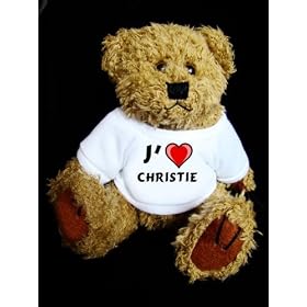Ourson peluche avec un T-shirt: J'aime Christie