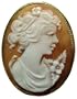 Cameo Portrait Master Carved Shell Italian Sterling Silver 18k Gold Overlay