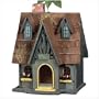 Thatch Roof Wood Cottage Chimney Birdhouse Bird House