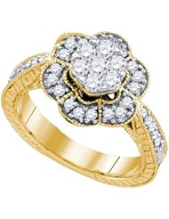 0.67CTW DIAMOND FLOWER RING