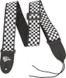 Rock Steady Checkerboard Poly Guitar Strap, Black & White