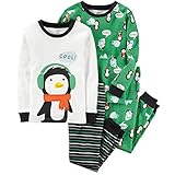 カーターズ（Carter's) 男の子用緑COOLペンギン超たっぷり綿素材長袖パジャマ上下4点セット (12months(72-78cm)) [並行輸入品]
