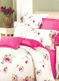 4-pc Romantic Rose And White Floral Tencel Duvet Cover Bedding Set - King S ....