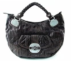 Guess Pearl Crescent Tote Bronze Vinyl Ladies Handbag