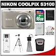 Nikon Coolpix S3100 14.0 MP Digital Camera (Silver) with 16GB Card + Battery + Case + Tripod + Accessory Kit Nikon Coolpix S3100 14.0 MP Digital Camera (Silver) with 16GB Card + Battery + Case + Tripod + Accessory Kit