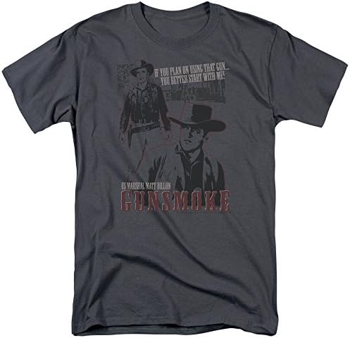 Gunsmoke Us Marshall Matt Dillon Short Sleeve Mens Charcoal Xl