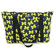 UM University of Michigan Logo Deluxe Tote Bag with COTTON FABRIC Surface and WATERPROOF LINING