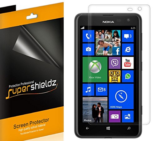 [6-Pack] Supershieldz- Anti-Glare & Anti-Fingerprint (Matte) Screen Protector Shield For Nokia Lumia 625 + Lifetime Replacements Warranty [6-PACK] - Retail Packaging