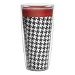 Hounds Tooth/Red Stripe 16 oz Insulated Beverage Tumbler, Clear
