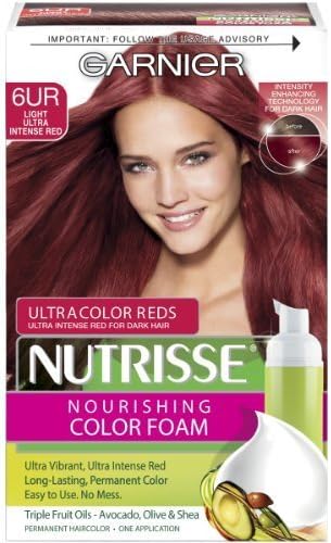Garnier Nutrisse Nourishing Color Foam, 6UR Light Ultra Intense Red by Garnier Hair Color